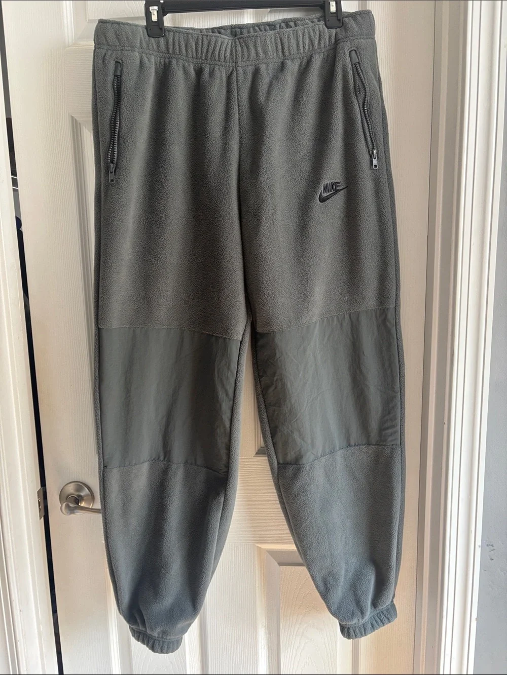 Nike Gray Fleece Joggers with Knee Panels